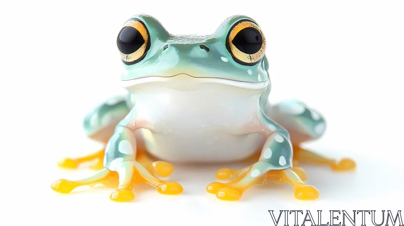 AI ART Vivid Turquoise and Orange Frog