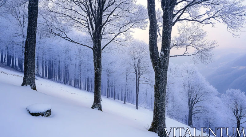 AI ART Tranquil Snowy Forest Landscape