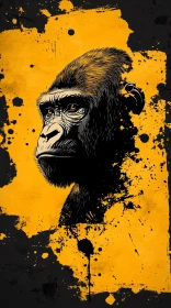 Gorilla Face in Abstract Expression