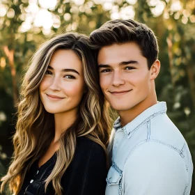 Intimate Couple Smiling Portrait