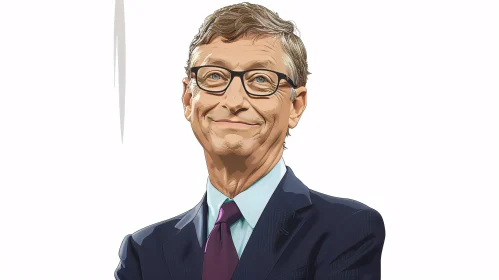 Stylized Portrait of Bill Gates