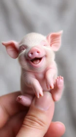 Endearing Tiny Piglet Close-Up