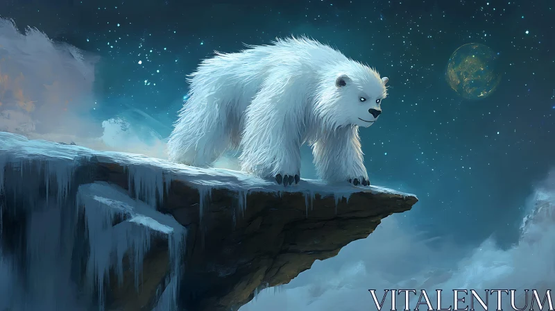 AI ART Arctic Bear on Cliff