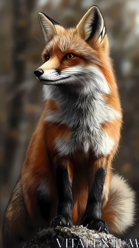 Wildlife Photography: Fox in Nature AI Image