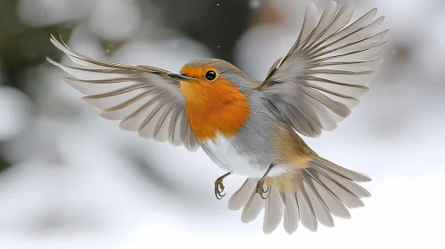 Elegant Robin Mid-Air