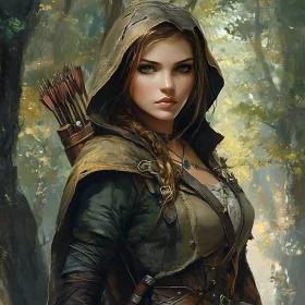 Hooded Archer in the Forest