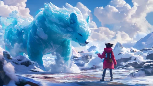 Child and Ice Creature Art