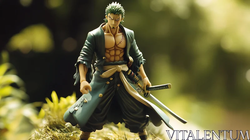 AI ART One Piece Zoro Figure with Swords