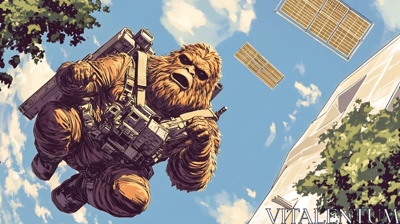 AI ART Soaring Wookiee: A Sci-Fi Adventure