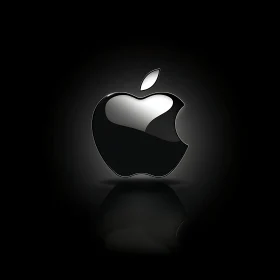 Glossy Metallic Apple Logo