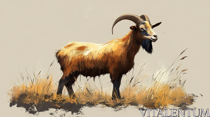 AI ART Majestic Goat Amidst Nature