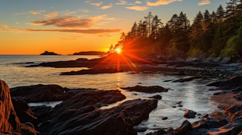 Alaskan Sunset: An Exotic Landscape in Warm Glow