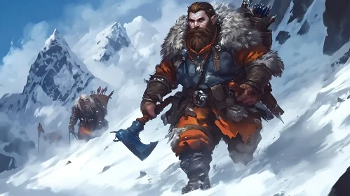 Mountain Pass Dwarf Warrior Illustration