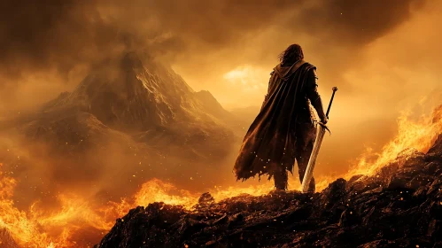 Fiery Warrior Landscape Image