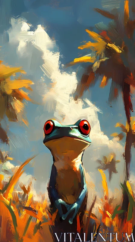 Surreal Art Frog in Nature AI Image