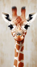 Giraffe Art in Earthy Tones