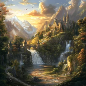 Scenic Mountain Castle View