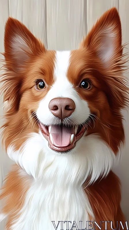 Happy Dog with Colorful Fur AI Image