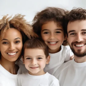 Happy Family Smiling Together Portrait