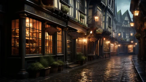Enchanting Cobblestone Street - A Medieval Fantasy