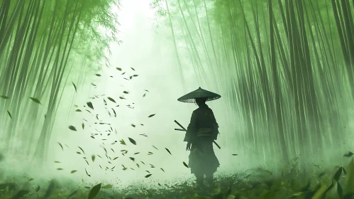 Mystic Samurai in Green Woods