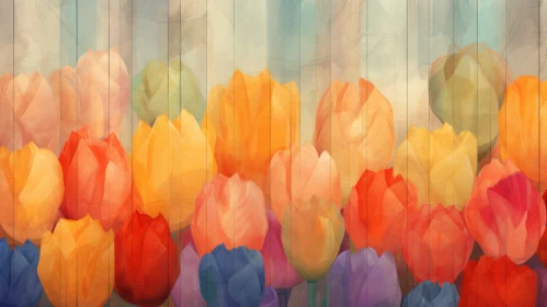Pastel Dreamscapes: Layered Translucent Tulips Artwork