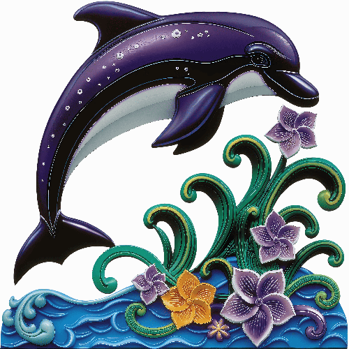 POD Design Playful Purple Dolphin Cartoon with Flowers