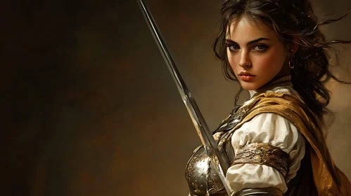 Female Warrior Portrait with Steel