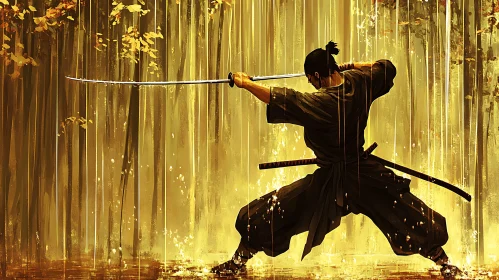 Samurai in Golden Woods