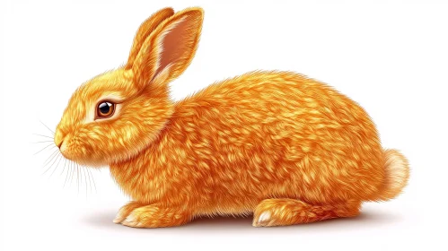 Detailed Portrait of an Orange Bunny