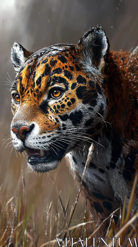 AI ART Intricate Detail of Jaguar in the Wild