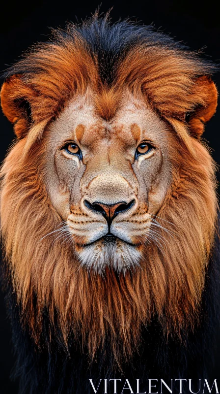 Intense Lion Portrait AI Image