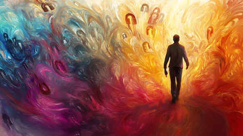 Path of Light: Abstract Man Painting