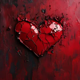 Abstract Red Heart - Emotional Artwork