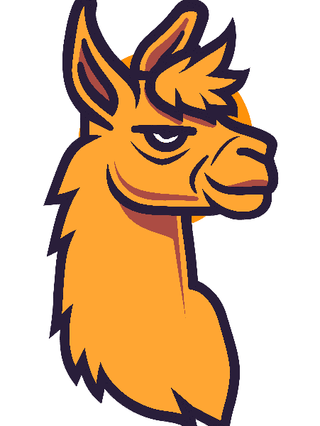 Stylized Llama Head T-Shirt Design