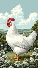 Countryside Chicken Portrait