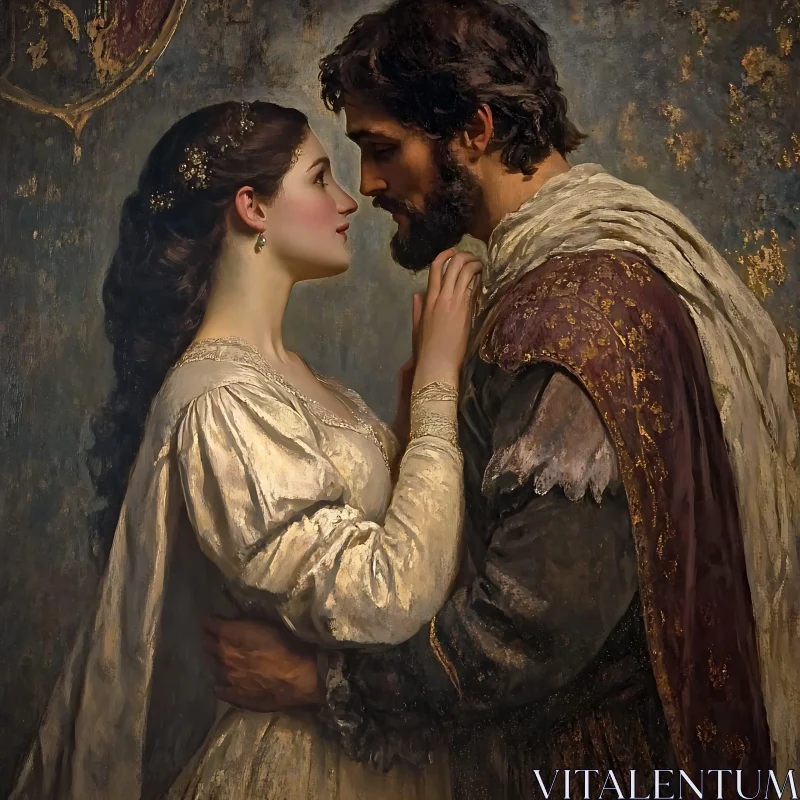 Portrait of a Loving Couple in Classic Style AI Image