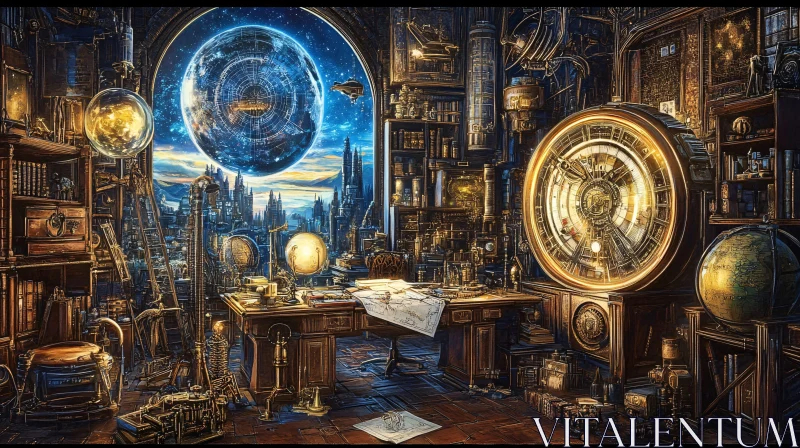 AI ART Futuristic Steampunk Science Lab