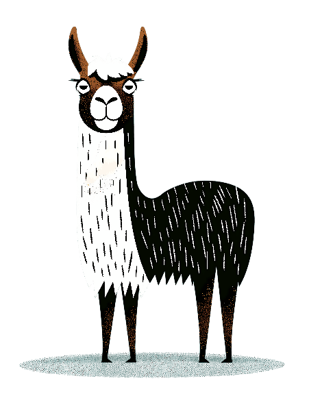 Charming Llama Illustration for T-Shirt Design POD Design