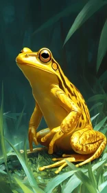 Vibrant Yellow Frog in Lush Jungle