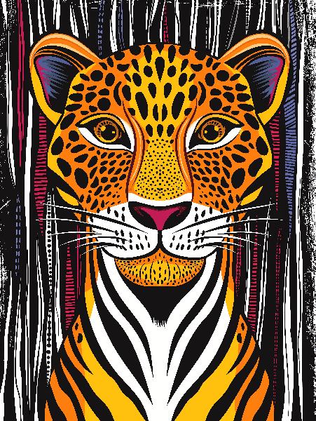 Bold Leopard Design for T-Shirt Printing POD Design