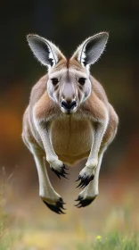 Leaping Kangaroo in Nature