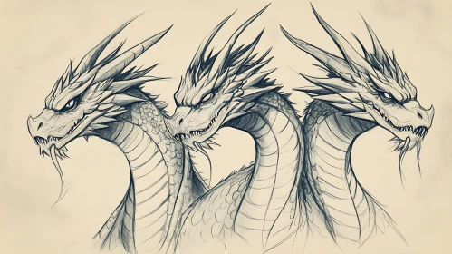 Monochrome Dragon Character Art