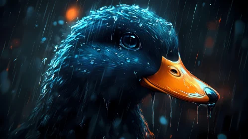 Rainy Night Duck Portrait