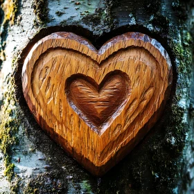 Tree Heart Carving Close-Up