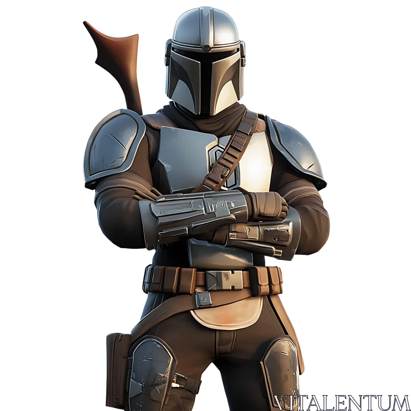 Armored Mandalorian Character AI Image