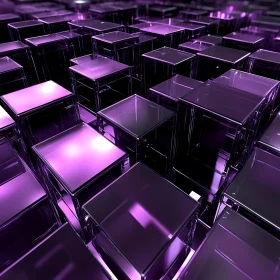 Luminous Purple Cubes Grid
