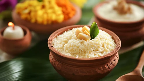 Traditional Rice Pudding Dessert Still Life