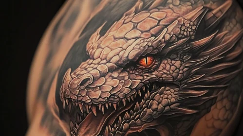 Detailed Dragon Tattoo Close-Up