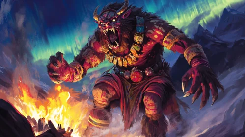 Angry Monster near Fire